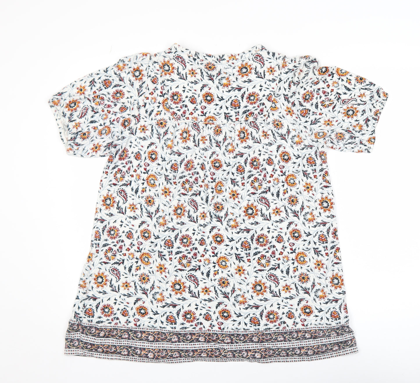 Fat Face Womens Multicoloured Floral Cotton Tunic Blouse UK 14