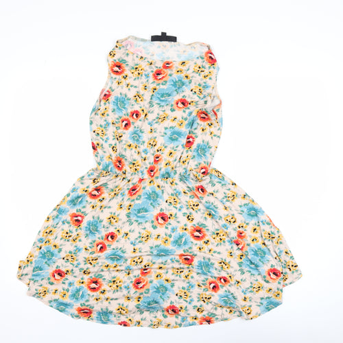 Topshop Petite Women’s Multicoloured Floral Skater Dress Size 10