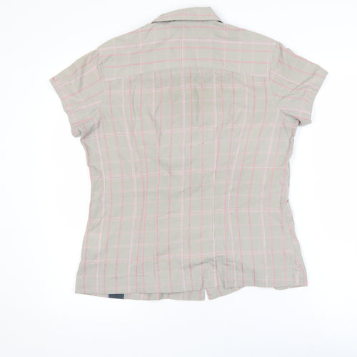Berghaus Women's Beige Check Short Sleeve Button-Up Shirt Size 12