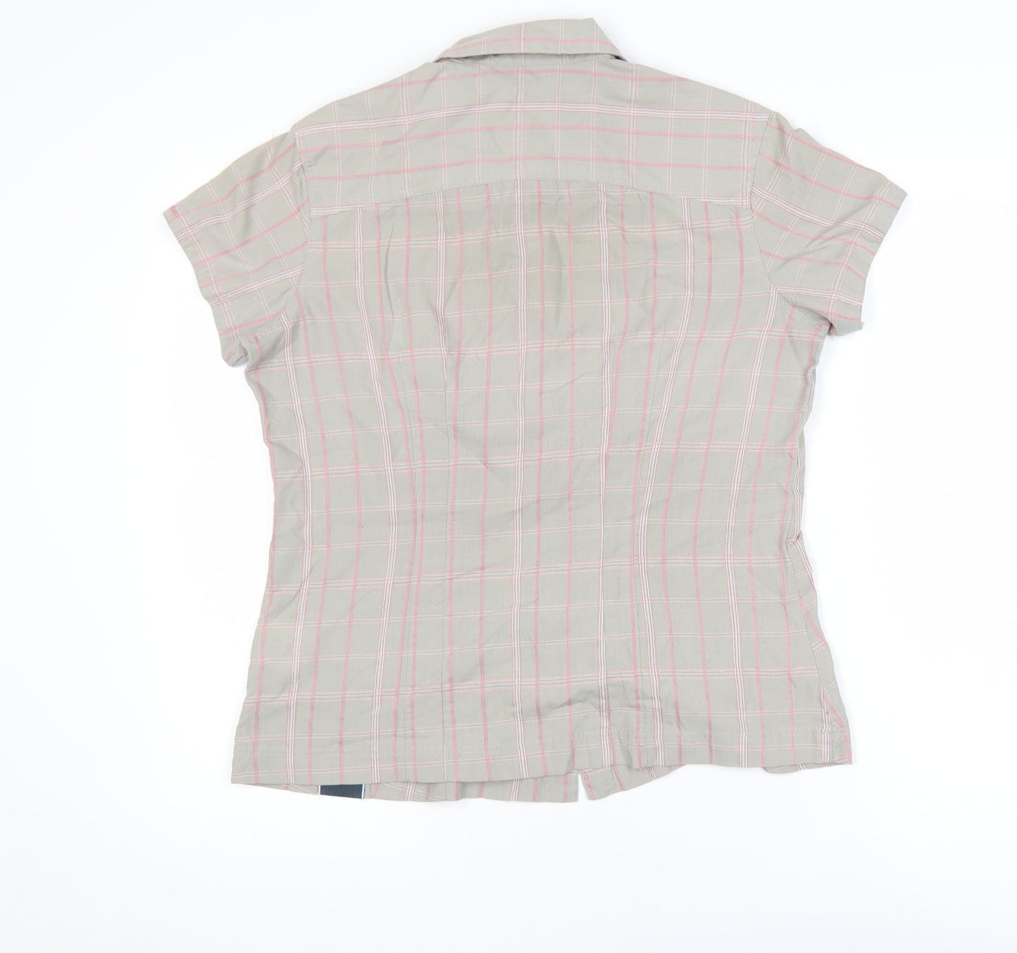 Berghaus Women's Beige Check Short Sleeve Button-Up Shirt Size 12