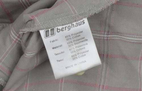 Berghaus Women's Beige Check Short Sleeve Button-Up Shirt Size 12