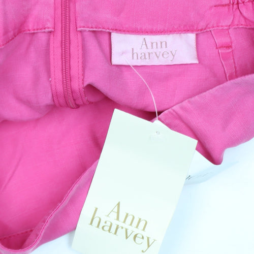 Ann Harvey Womens Pink Linen Blend Midi Pencil Skirt Size 16