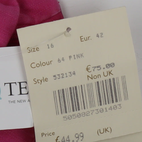 Ann Harvey Womens Pink Linen Blend Midi Pencil Skirt Size 16