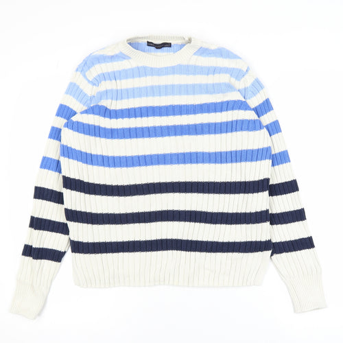 Marks and Spencer Womens Multicoloured Stripe Cotton Jumper Size 10