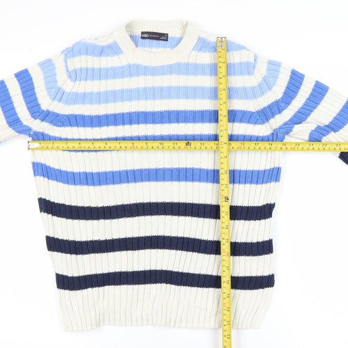 Marks and Spencer Womens Multicoloured Stripe Cotton Jumper Size 10
