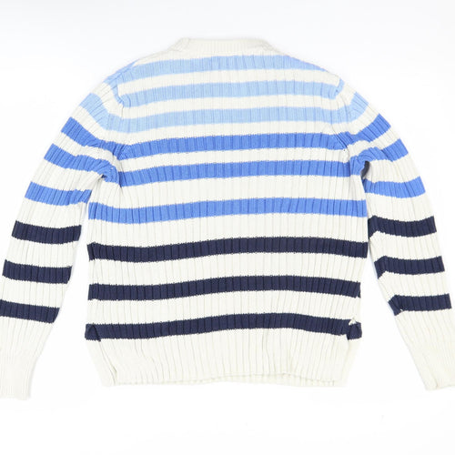 Marks and Spencer Womens Multicoloured Stripe Cotton Jumper Size 10