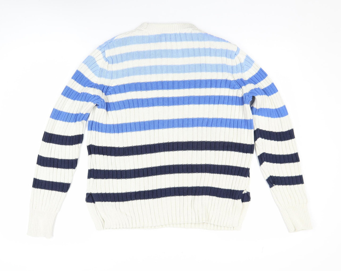 Marks and Spencer Womens Multicoloured Stripe Cotton Jumper Size 10