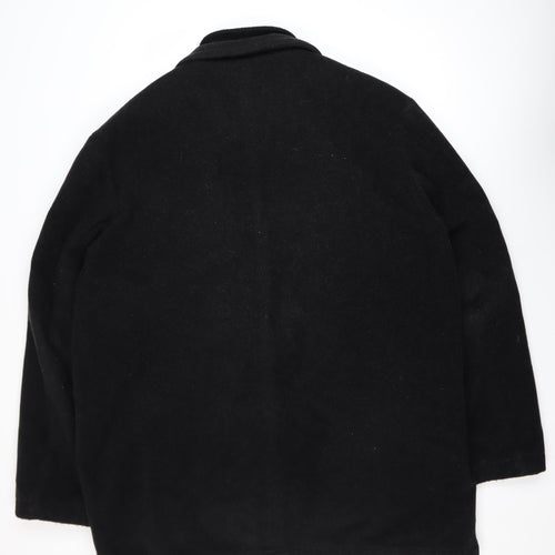 Guise Men's Black XL Wool Blend Mid-Length Overcoat