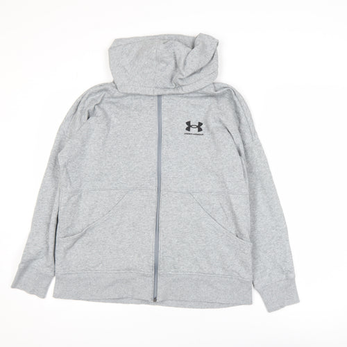 Under Armour Men's Grey Hooded Full Zip Training Jacket Size S