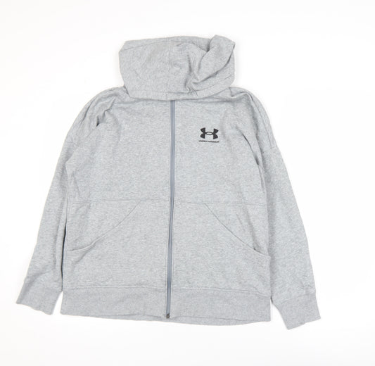 Under Armour Men's Grey Hooded Full Zip Training Jacket Size S