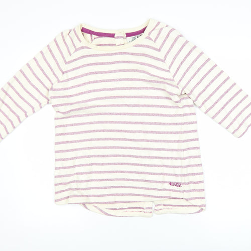 Weird Fish Women’s Multicoloured Striped 3/4 Sleeve Cotton T-Shirt Size 10