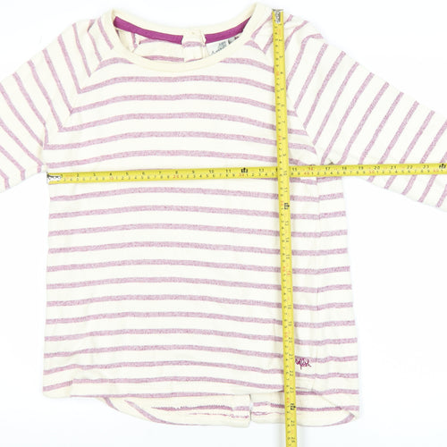 Weird Fish Women’s Multicoloured Striped 3/4 Sleeve Cotton T-Shirt Size 10