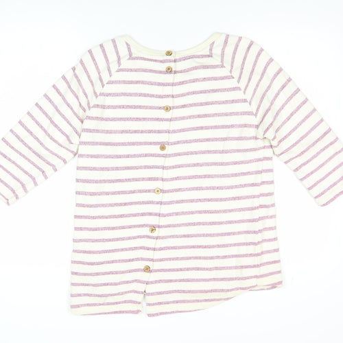 Weird Fish Women’s Multicoloured Striped 3/4 Sleeve Cotton T-Shirt Size 10
