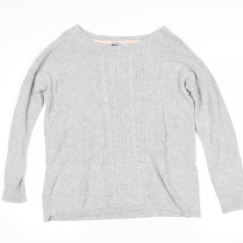 Crew Clothing Co. Women’s Grey Cable-Knit Jumper Size 10