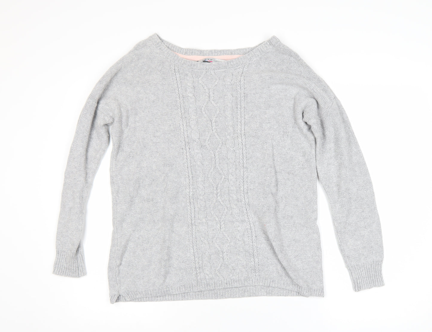 Crew Clothing Co. Women’s Grey Cable-Knit Jumper Size 10