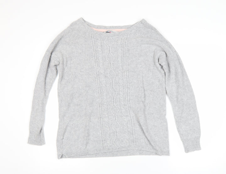 Crew Clothing Co. Women’s Grey Cable-Knit Jumper Size 10