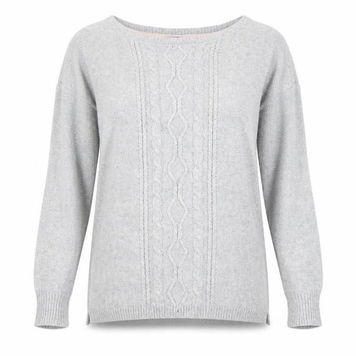 Crew Clothing Co. Women’s Grey Cable-Knit Jumper Size 10