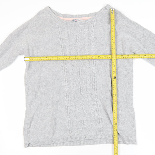 Crew Clothing Co. Women’s Grey Cable-Knit Jumper Size 10