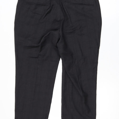 Kin by John Lewis Men's Black Wool Dress Trousers 34S Slim Fit