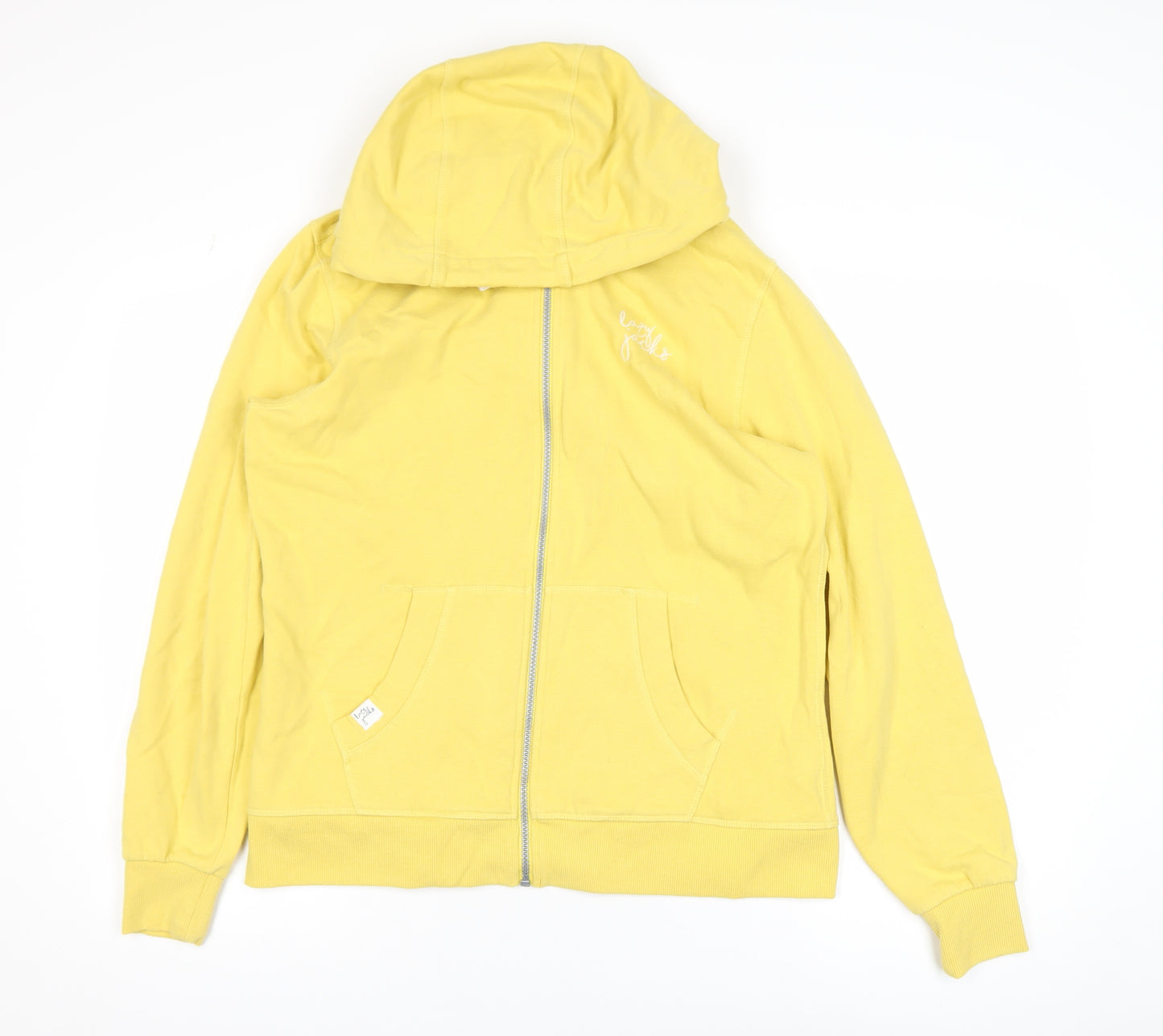 Lazy Jacks Women Yellow Full Zip Hooded Basic Jacket UK 12