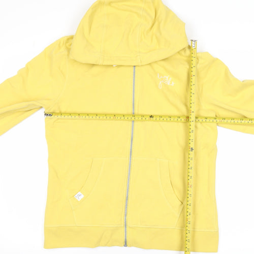 Lazy Jacks Women Yellow Full Zip Hooded Basic Jacket UK 12