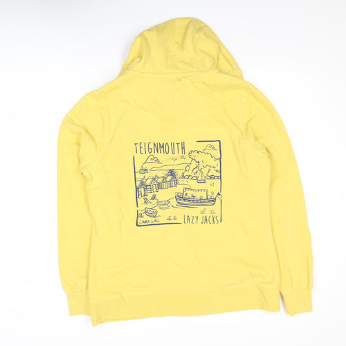 Lazy Jacks Women Yellow Full Zip Hooded Basic Jacket UK 12
