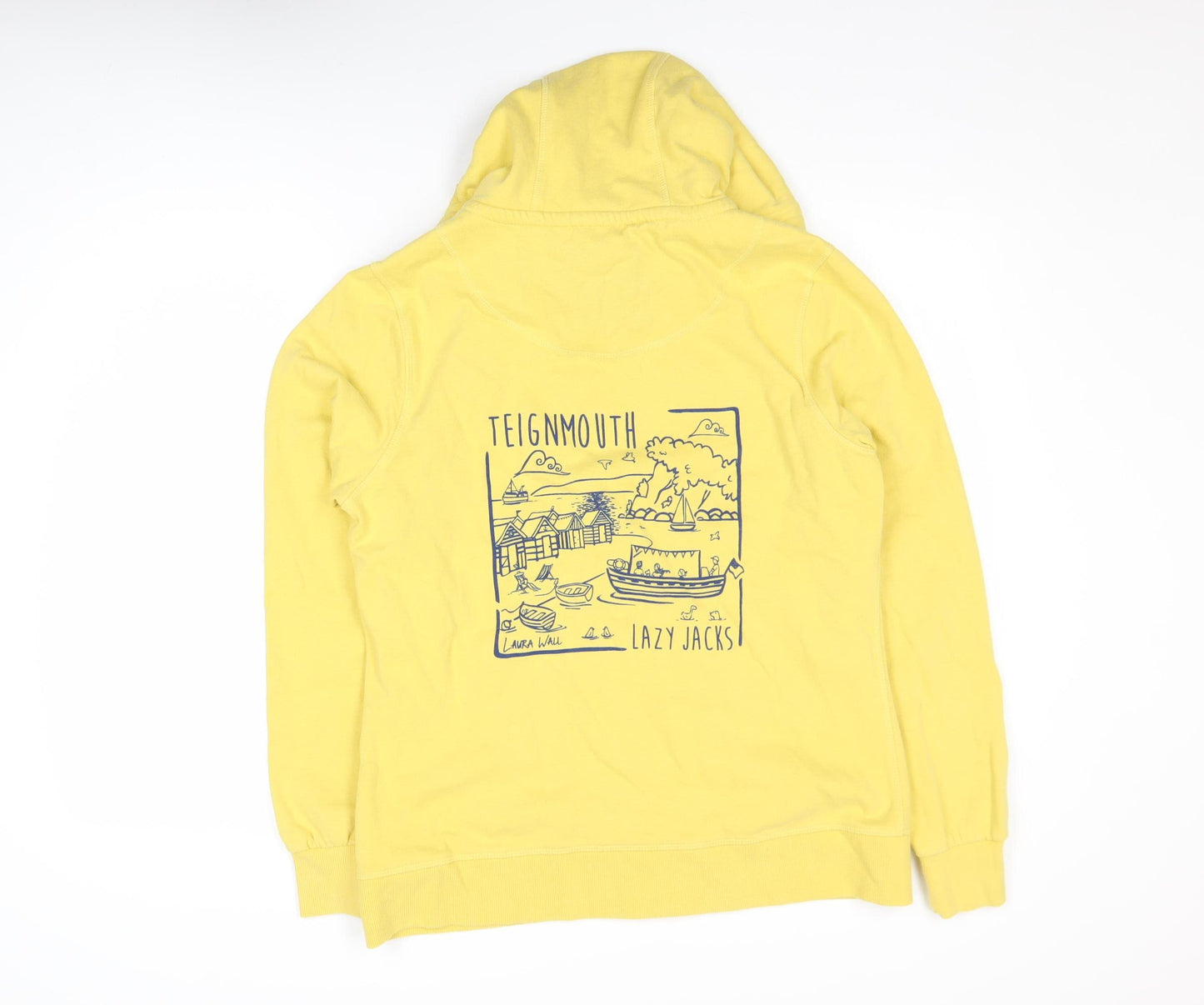 Lazy Jacks Women Yellow Full Zip Hooded Basic Jacket UK 12
