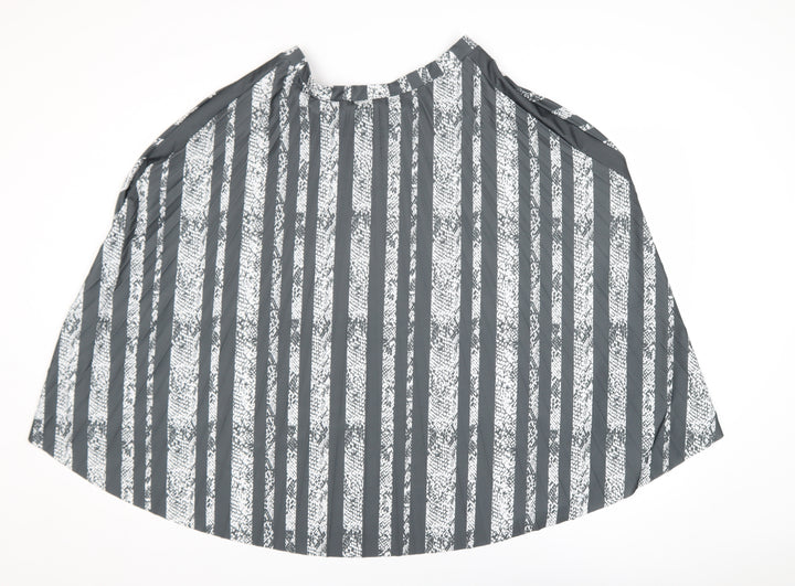 Next Women Grey Striped A-Line Knee Length Skirt Size 10