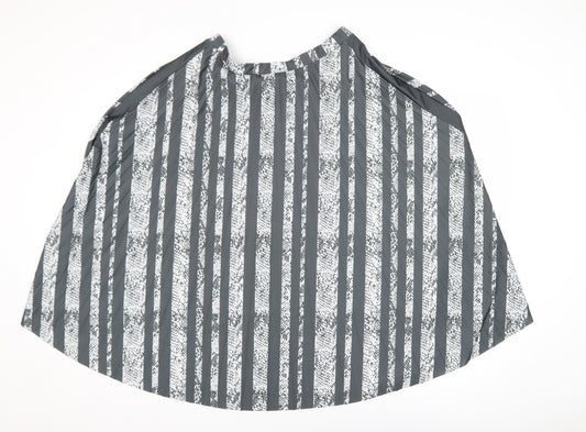 Next Women Grey Striped A-Line Knee Length Skirt Size 10