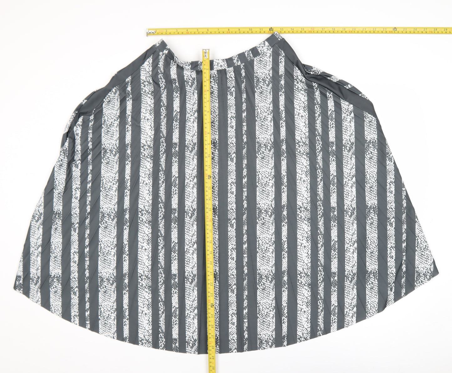 Next Women Grey Striped A-Line Knee Length Skirt Size 10