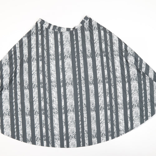 Next Women Grey Striped A-Line Knee Length Skirt Size 10