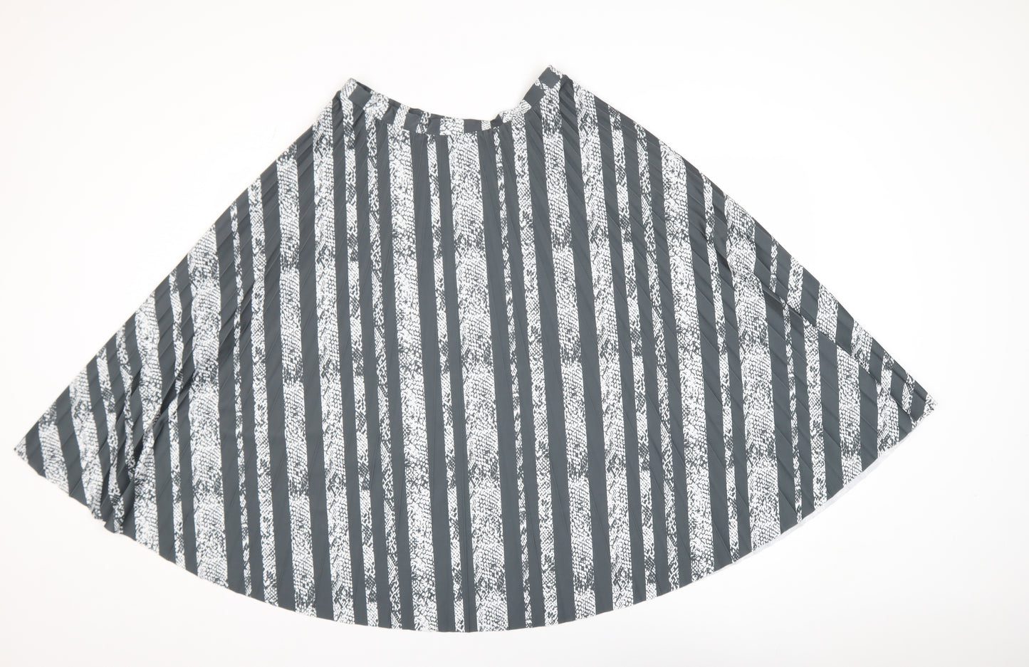 Next Women Grey Striped A-Line Knee Length Skirt Size 10