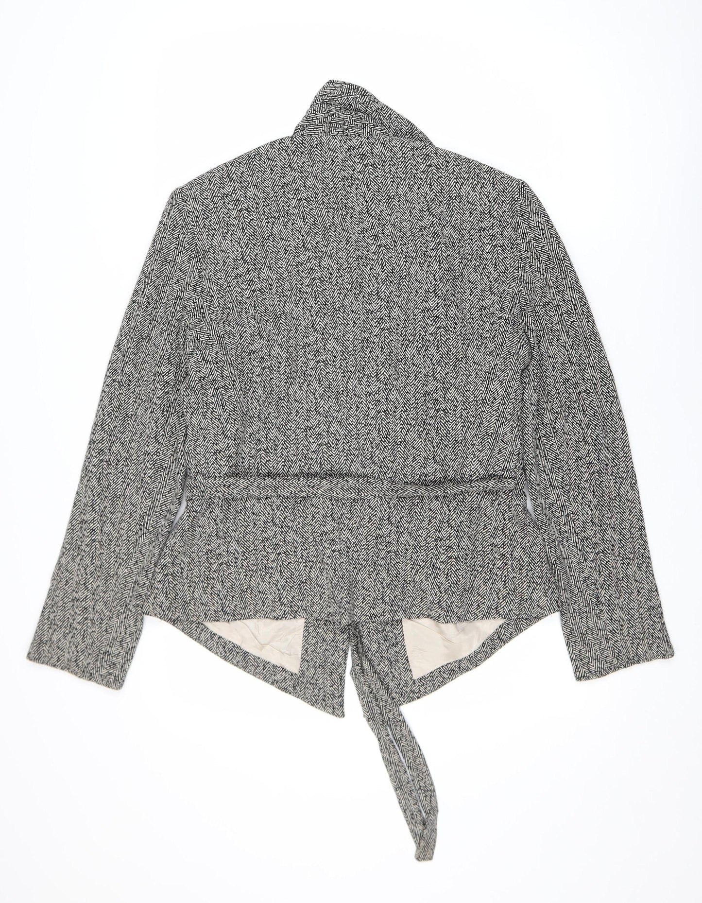 Great Plains Women’s Grey Herringbone Belted Blazer L