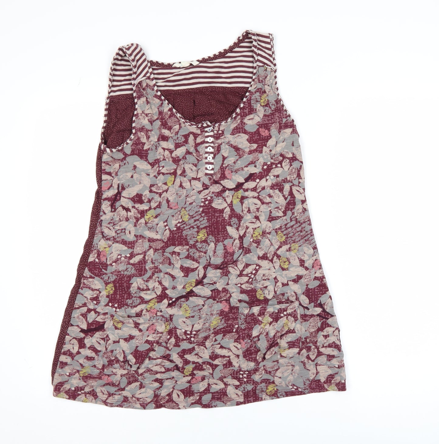 White Stuff Women's Red Floral Tunic Tank Top Size M