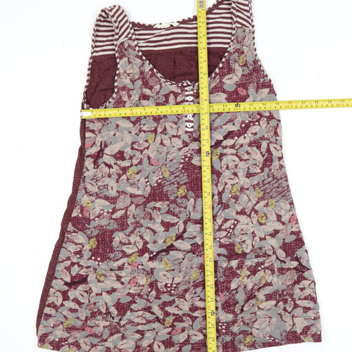 White Stuff Women's Red Floral Tunic Tank Top Size M