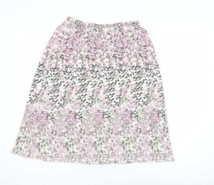 Damart Women’s Multicoloured Floral Pleated Midi Skirt Size S