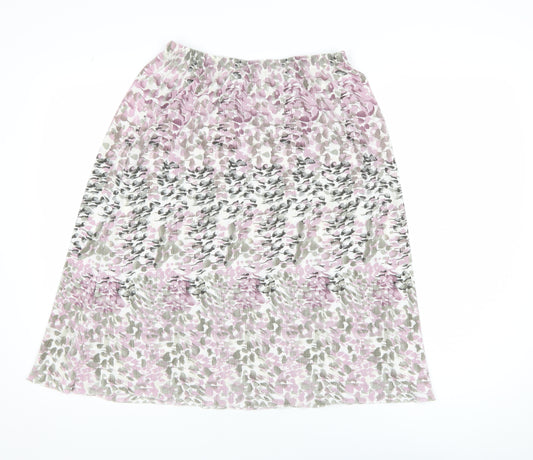 Damart Women’s Multicoloured Floral Pleated Midi Skirt Size S