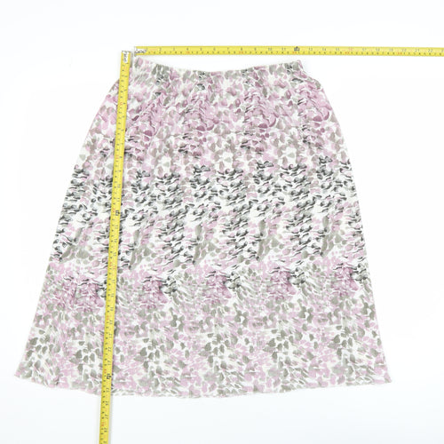 Damart Women’s Multicoloured Floral Pleated Midi Skirt Size S