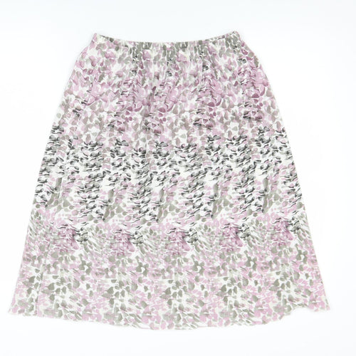 Damart Women’s Multicoloured Floral Pleated Midi Skirt Size S