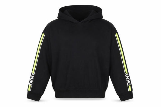 Front view of DKNY Men's Black XXL Sport Track Jacket with Hoodie