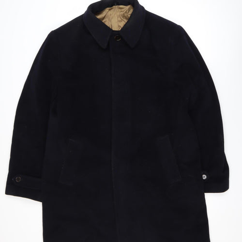 Marks and Spencer Men’s Blue Wool Cashmere Blend Overcoat L