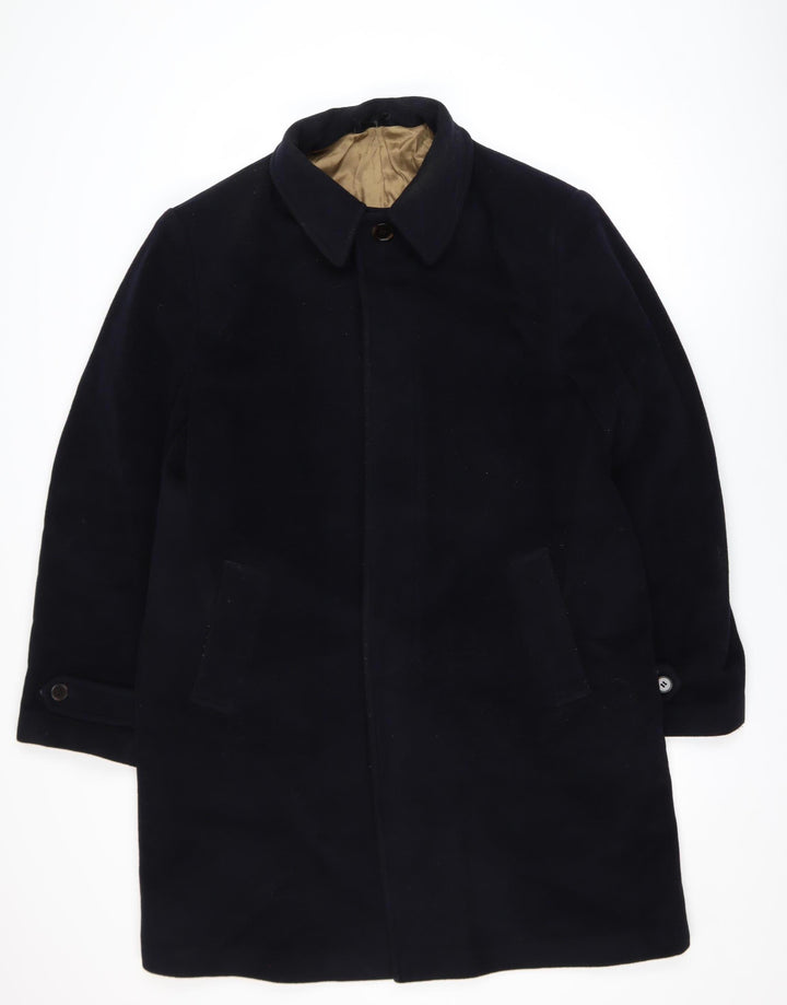Marks and Spencer Men’s Blue Wool Cashmere Blend Overcoat L