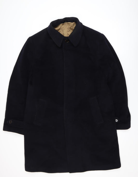 Marks and Spencer Men’s Blue Wool Cashmere Blend Overcoat L