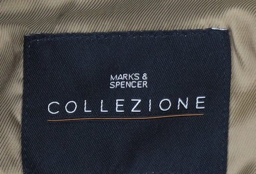 Marks and Spencer Men’s Blue Wool Cashmere Blend Overcoat L