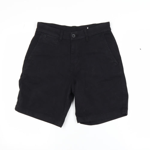 Zara Men's Black Chino Shorts Size 29 Slim Fit Cotton Blend