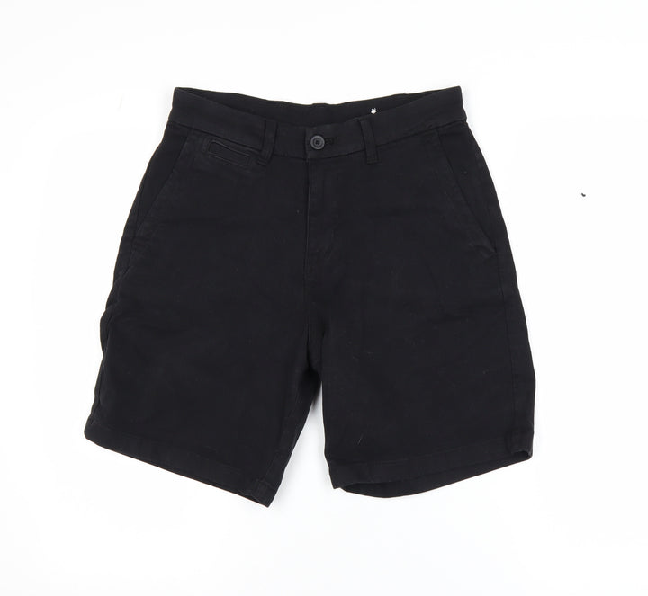 Zara Men's Black Chino Shorts Size 29 Slim Fit Cotton Blend
