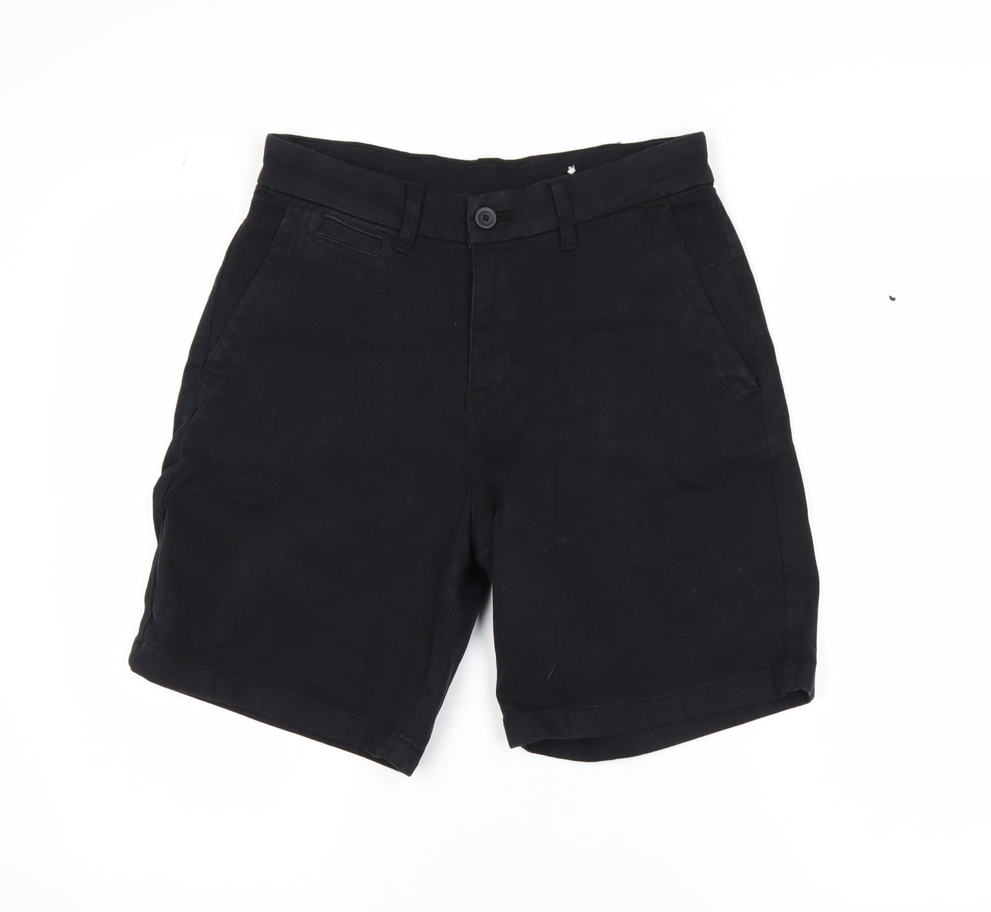 Zara Men's Black Chino Shorts Size 29 Slim Fit Cotton Blend