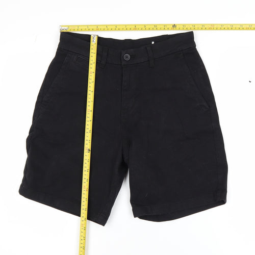 Zara Men's Black Chino Shorts Size 29 Slim Fit Cotton Blend
