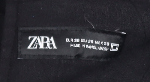 Zara Men's Black Chino Shorts Size 29 Slim Fit Cotton Blend