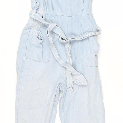 Liquor N Poker Women's Blue Denim Belted Jumpsuit Size 8